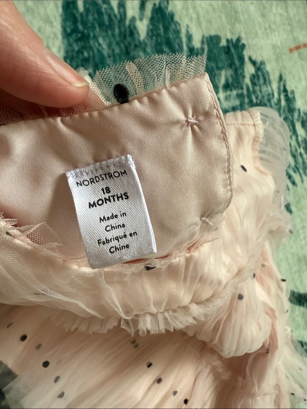 Nordstrom dressy Pink Tulle Polka Dot dress